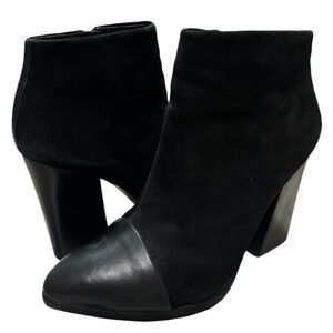 Women’s Tory Burch Black Rivington Suede Cap Toe Ankle Booties - 6